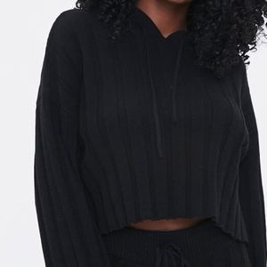 Ribbed dropped sleeve sweater